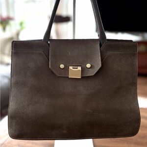 Authentic Jimmy Choo Taupe Suede Rebel Tote 👜 EUC